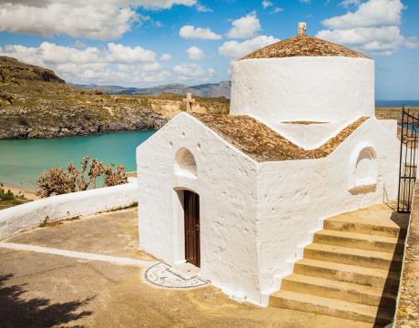 Chapel of Saint George Pahimahiotis on the island of Rhodes in Greece. (2015)